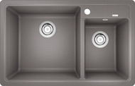 BLANCO LEGRA 8, SILGRANIT, alu metallic, w/o drain remote control, Bowl left, 800 mm min. cabinet size
