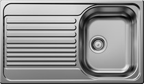 BLANCO TIPO 45 S, Stainless steel Linen, w/o drain remote control, reversible, 450 mm min. cabinet size
