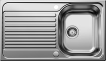 BLANCO TIPO 45 S, Edelstahl Naturfinish, mit Ablauffernbedienung, reversibel, 450 mm Untermaß