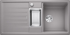BLANCO LEXA 6 S, SILGRANIT, alu metallic, with drain remote control, with accessories, reversible, 600 mm min. cabinet size