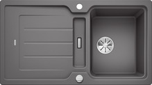 BLANCO CLASSIC NEO 5 S, SILGRANIT, rock grey, with drain remote control, with accessories, reversible, 500 mm min. cabinet size