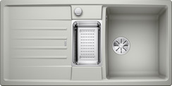 BLANCO LEXA 6 S, SILGRANIT, pearl grey, with drain remote control, with accessories, reversible, 600 mm min. cabinet size