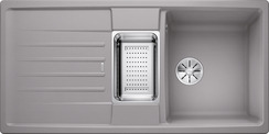 BLANCO LEXA 6 S, SILGRANIT, alu metallic, w/o drain remote control, with colander, reversible, 600 mm min. cabinet size