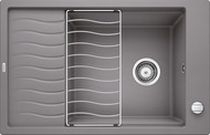 BLANCO ELON XL 6 S-F, SILGRANIT, alu metallic, with drain remote control, with accessories, reversible, 600 mm min. cabinet size