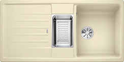 BLANCO LEXA 6 S, SILGRANIT, champagne, w/o drain remote control, with colander, reversible, 600 mm min. cabinet size