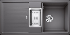 BLANCO LEXA 6 S, SILGRANIT, rock grey, w/o drain remote control, with colander, reversible, 600 mm min. cabinet size
