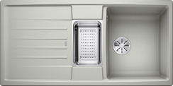 BLANCO LEXA 6 S, SILGRANIT, pearl grey, w/o drain remote control, with colander, reversible, 600 mm min. cabinet size