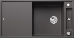 BLANCO AXIA III XL 6 S with pop-up waste, SILGRANIT, rock grey, incl. chopping board wood, reversible, 600 mm min. cabinet size