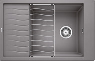 BLANCO ELON XL 6 S, SILGRANIT, alu metallic, w/o drain remote control, with accessories, reversible, 600 mm min. cabinet size
