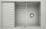 BLANCO ELON XL 6 S, SILGRANIT, pearl grey, w/o drain remote control, with accessories, reversible, 600 mm min. cabinet size