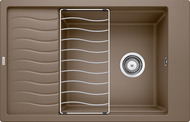 BLANCO ELON XL 6 S, SILGRANIT, nutmeg, w/o drain remote control, with accessories, reversible, 600 mm min. cabinet size