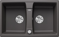 BLANCO LEXA 8, SILGRANIT, felsgrau, mit Ablauffernbedienung, reversibel, 800 mm Untermaß