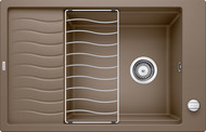 BLANCO ELON XL 6 S, SILGRANIT, nutmeg, with drain remote control, with accessories, reversible, 600 mm min. cabinet size