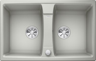 BLANCO LEXA 8, SILGRANIT, pearl grey, with drain remote control, reversible, 800 mm min. cabinet size