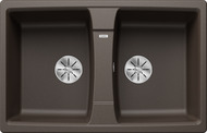 BLANCO LEXA 8, SILGRANIT, coffee, w/o drain remote control, reversible, 800 mm min. cabinet size