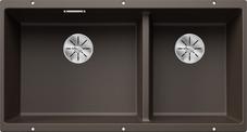 BLANCO SUBLINE 480/320-U, SILGRANIT, coffee, w/o drain remote control, Bowl left, 900 mm min. cabinet size