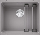 BLANCO ETAGON 500-U, SILGRANIT, alu metallic, w/o drain remote control, with accessories, w/o bowl layout, 600 mm min. cabinet size