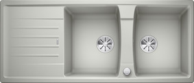 BLANCO LEXA 8 S, SILGRANIT, pearl grey, with drain remote control, reversible, 800 mm min. cabinet size