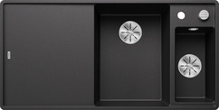 BLANCO AXIA III 6 S-F with pop-up waste, SILGRANIT, anthracite, incl. cutting board glass, Bowl right, 600 mm min. cabinet size