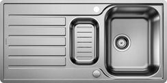 BLANCO LANTOS 6 S-IF, Stainless steel brushed finish, with drain remote control, with stainless steel colander, reversible, 600 mm min. cabinet size