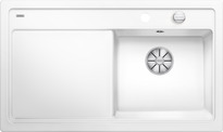 BLANCO ZENAR 45 S, Ceramic PuraPlus, crystal white glossy, with drain remote control, Bowl right, 450 mm min. cabinet size