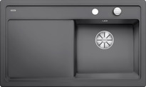 BLANCO ZENAR 45 S, Ceramic PuraPlus, basalt, with drain remote control, Bowl right, 450 mm min. cabinet size
