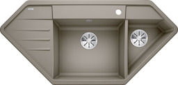 BLANCO LEXA 9 E, SILGRANIT, tartufo, w/o drain remote control, Bowl right, 800 mm min. cabinet size