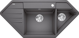 BLANCO LEXA 9 E, SILGRANIT, rock grey, w/o drain remote control, Bowl right, 800 mm min. cabinet size