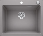 BLANCO PLEON 6, SILGRANIT, alu metallic, with drain remote control, w/o bowl layout, 600 mm min. cabinet size