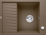 BLANCO ELON 45 S, SILGRANIT, nutmeg, with drain remote control, with accessories, reversible, 450 mm min. cabinet size