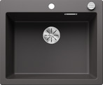 BLANCO PLEON 6, SILGRANIT, rock grey, with drain remote control, w/o bowl layout, 600 mm min. cabinet size