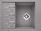 BLANCO ELON 45 S, SILGRANIT, alu metallic, w/o drain remote control, with accessories, reversible, 450 mm min. cabinet size