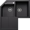 BLANCO METRA 9 E, SILGRANIT, black, w/o drain remote control, Bowl right, 900 mm min. cabinet size
