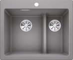 BLANCO PLEON 6 Split, SILGRANIT, alu metallic, w/o drain remote control, Bowl left, 600 mm min. cabinet size