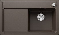 BLANCO ZENAR 45 S, SILGRANIT, coffee, with drain remote control, w/o accessories, Bowl right, 450 mm min. cabinet size