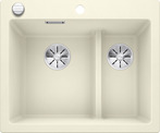 BLANCO PLEON 6 Split, SILGRANIT, jasmine, with drain remote control, Bowl left, 600 mm min. cabinet size