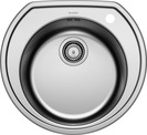 BLANCO RONDOVAL 3½, Stainless steel natural finish, w/o drain remote control, w/o bowl layout, 450 mm min. cabinet size