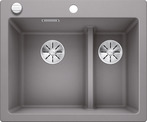 BLANCO PLEON 6 Split, SILGRANIT, alu metallic, with drain remote control, Bowl left, 600 mm min. cabinet size