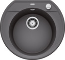 BLANCO RONDOVAL 45, SILGRANIT, rock grey, with drain remote control, w/o bowl layout, 450 mm min. cabinet size