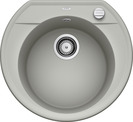 BLANCO RONDOVAL 45, SILGRANIT, pearl grey, with drain remote control, w/o bowl layout, 450 mm min. cabinet size