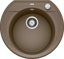 BLANCO RONDOVAL 45, SILGRANIT, nutmeg, with drain remote control, w/o bowl layout, 450 mm min. cabinet size
