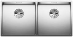 BLANCO CLARON 400/400-U, Stainless steel satin polish, w/o drain remote control, w/o bowl layout, 900 mm min. cabinet size