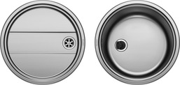 BLANCO RONDOSET 1½'', Stainless steel brushed finish, w/o drain remote control, reversible, 450 mm min. cabinet size