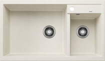 BLANCO METRA 9, SILGRANIT, soft white, w/o drain remote control, Bowl left, 900 mm min. cabinet size