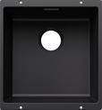BLANCO SUBLINE 400-U, SILGRANIT, zwart, manuele bediening, zonder komindeling, 500 mm onderkast