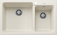 BLANCO NAYA 8, SILGRANIT, soft white, w/o drain remote control, Bowl left, 800 mm min. cabinet size
