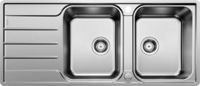 BLANCO LEMIS 8 S-IF, Stainless steel brushed finish, with drain remote control, reversible, 800 mm min. cabinet size