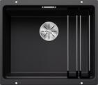 BLANCO ETAGON 500-U, SILGRANIT, schwarz, ohne Ablauffernbedienung, mit Zubehör, keine Beckenlage, 600 mm Untermaß