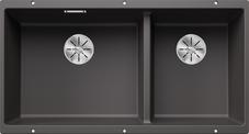 BLANCO SUBLINE 480/320-U, SILGRANIT, rock grey, w/o drain remote control, Bowl left, 900 mm min. cabinet size