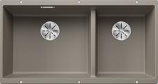 BLANCO SUBLINE 480/320-U, SILGRANIT, tartufo, w/o drain remote control, Bowl left, 900 mm min. cabinet size
